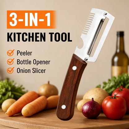 3-in-1 Vegetable Peeler Knife | Stainless Steel Kitchen Tool