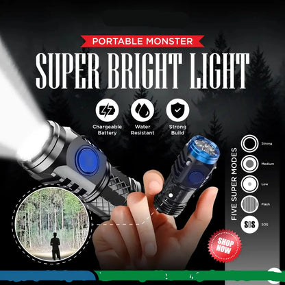 Three-Eyed Monster Mini Flash Super Power Flashlight